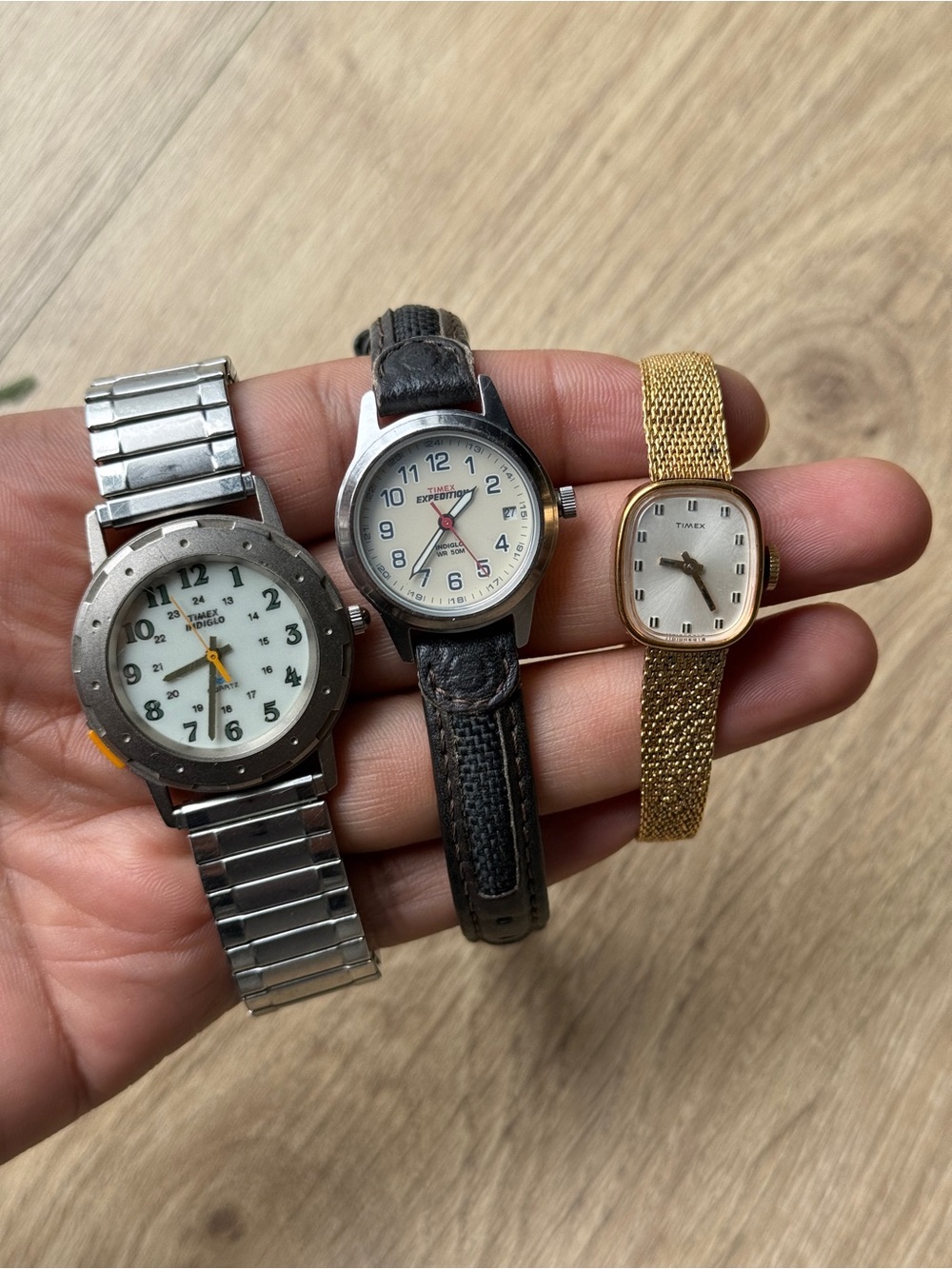 Timex vintage men’s/womens 3 Watch lot working
